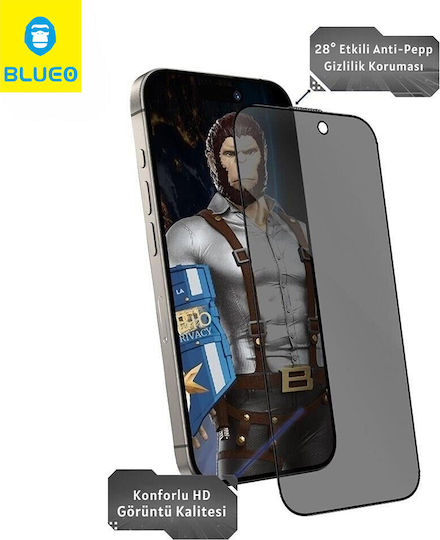 Blueo Tempered Glass Negru (iPhone 14 Pro Max)