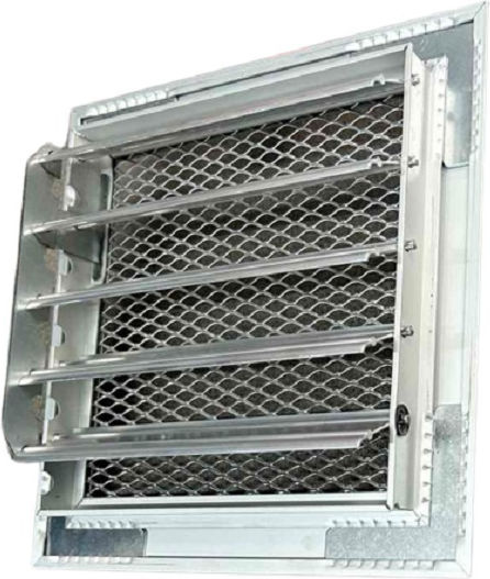 Karkon Square Fireplace Air Shutter Silver PAL-1515 ST 15x15cm