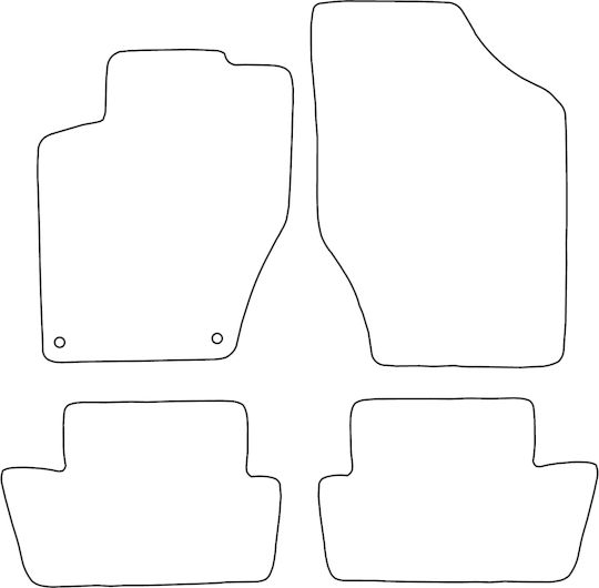 Set Velour Mats Matching Citroen Ds4 2011-2015 Blue Edging