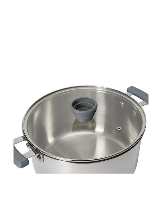 Cook Concept All-in-One X3 Easy Storage Pots Set from Stainless Steel Silver 3 Pieces