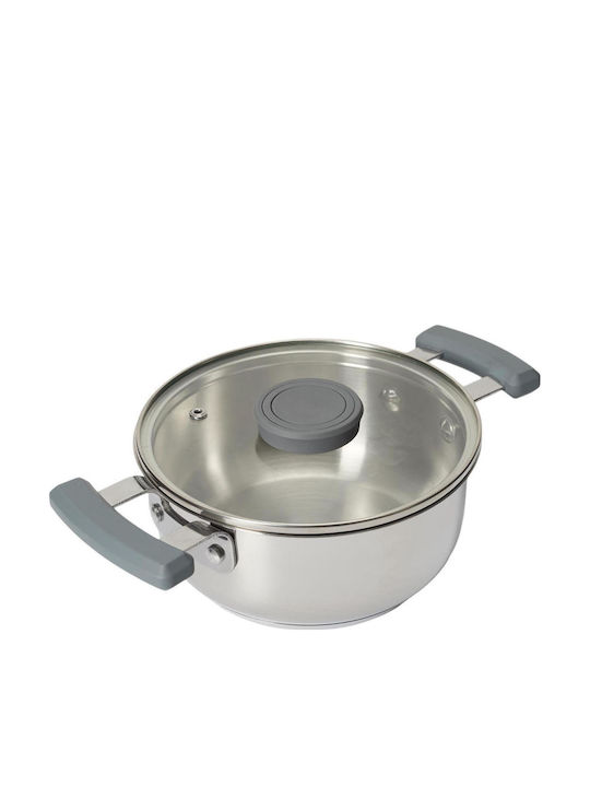 Cook Concept All-in-One X3 Easy Storage Pots Set from Stainless Steel Silver 3 Pieces