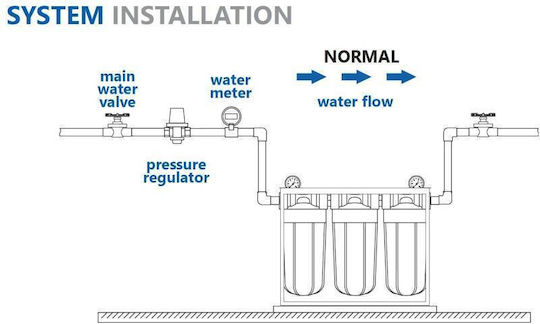 Aqua Filter Wasserfiltrationssystem Zentrale Versorgung Durchmesser 1'' mit Ersatzfilter Aqua Filter FCCBL-S Kohle BBCBLG10