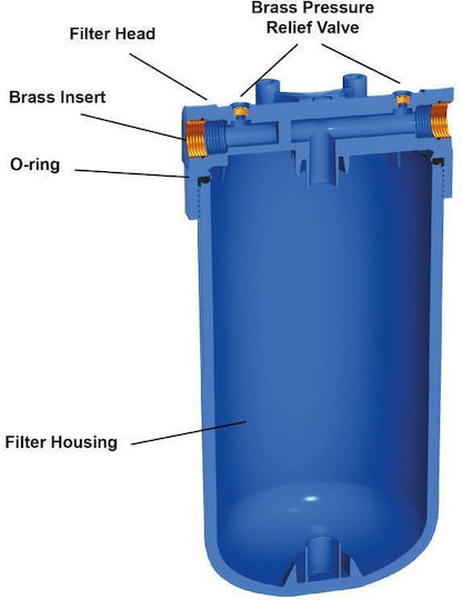 Aqua Filter Wasserfiltrationssystem Zentrale Versorgung Durchmesser 1'' mit Ersatzfilter Aqua Filter FCCBL-S Kohle BBCBLG10