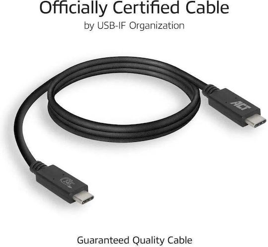 Act USB 4 Video Kabel USB-C männlich - USB-C 240W PD Schwarz 1m AC7431