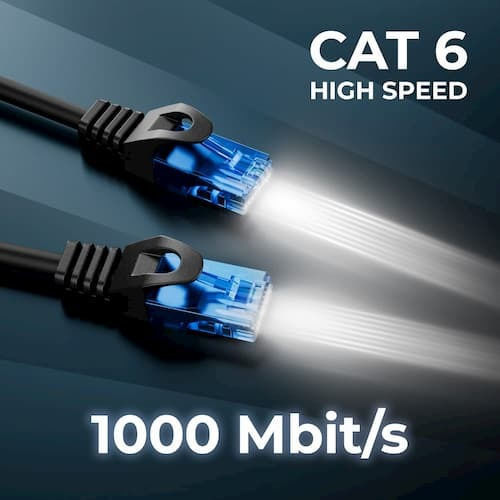 DeleyCON U/UTP Cat.6 Ethernet Network Cable 2m Black