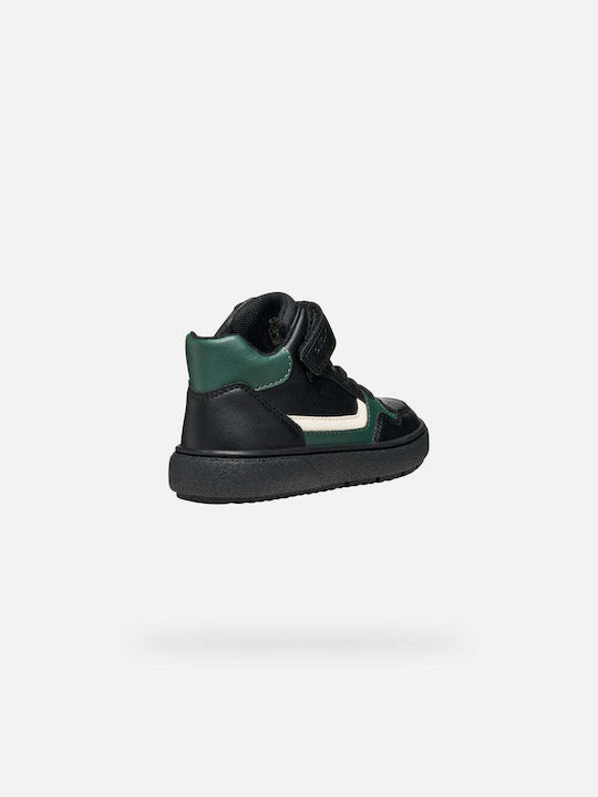 Theleven Leather Kids Boots with Velcro Black