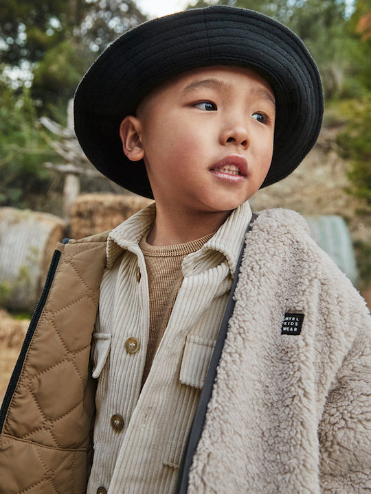Kinderpelz mit Kapuze Light Brown