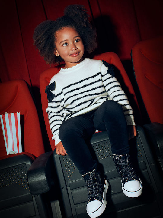 Children's Dress Long Sleeve Knitted Striped Macchiato