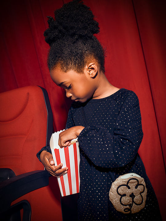 Children's Dress Sweatshirt Long Sleeve Polka Dot Set with Accessories Navy Blue