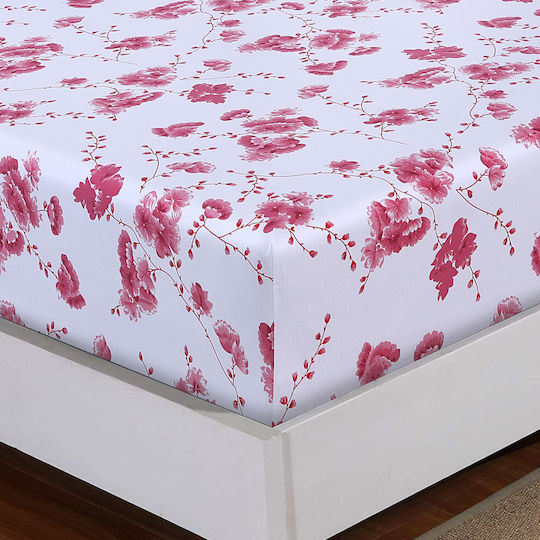 Casa Colori Двойна 140x200+30см. с Ластик Cherry Blossom Розов