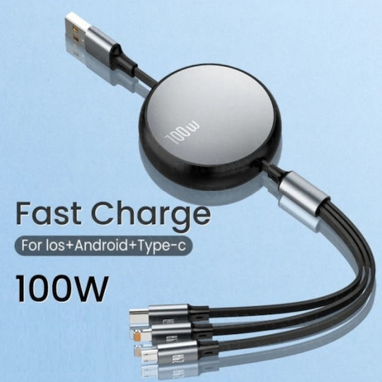 ATC Regular USB to Lightning / Type-C / micro USB Cable 1m (20.003.0005)