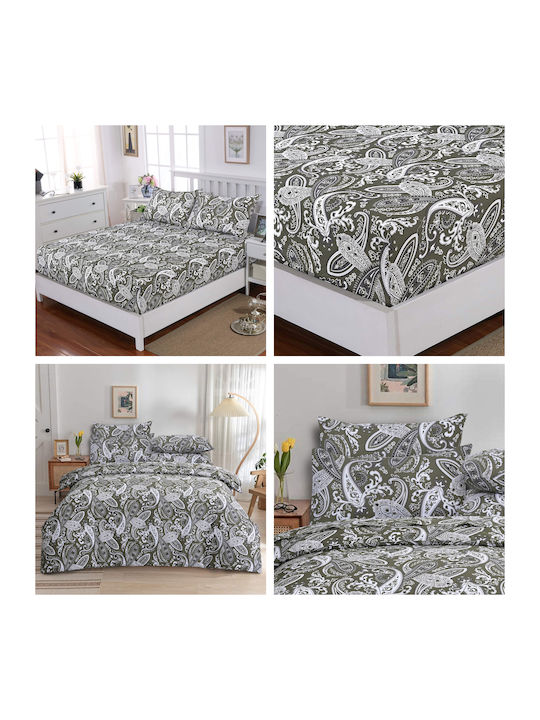 Casa Colori Сет Чаршафи Двойни с Ластик 140x200+30см. Paisly Brown Paisley 4бр