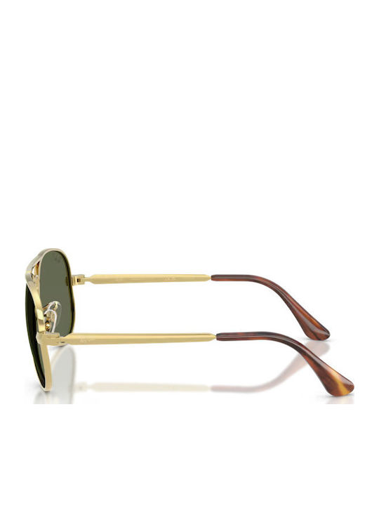 Ray Ban Unisex Γυαλιά Ηλίου με Χρυσό Μεταλλικό Σκελετό και Πράσινο Polarized Φακό RB3925 001/58