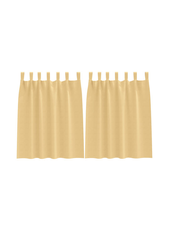 vidaXL Set of Beige Blackout Window Curtains with Tab Top 140x140cm