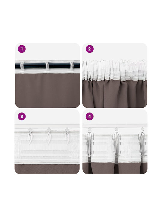 vidaXL Set Curtains Blackout Window with Tab Top Brown 140x245cm