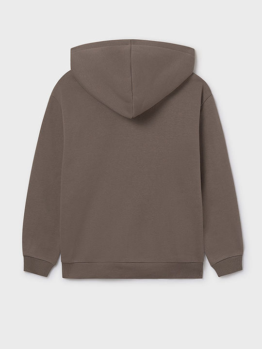 Kids Sweatshirt Cardigan Cotton with Hood Gray-green