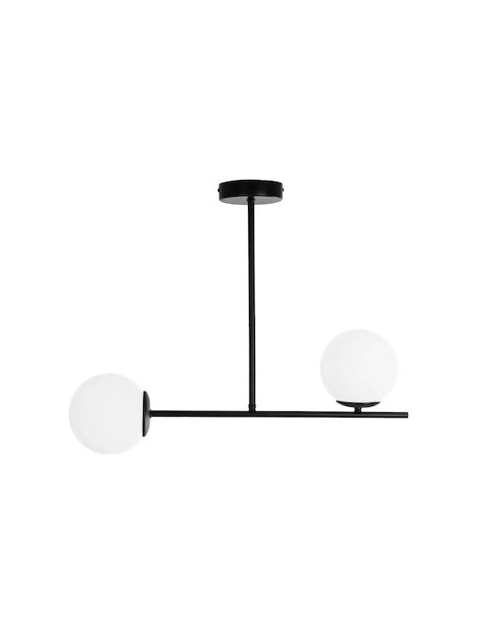 GloboStar Globus Pendant Light Black Ball with Socket E27 65x15x23cm