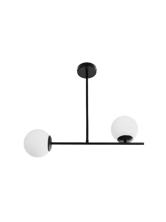 GloboStar Globus Pendant Light Black Ball with Socket E27 65x15x23cm