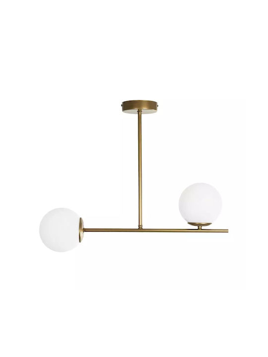 GloboStar Globus Pendant Ceiling Light Gold Ball with E27 Socket 62x15x23cm