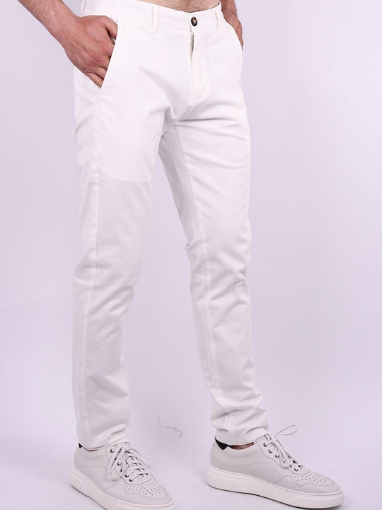 Trousers Chino in Slim Fit Off White