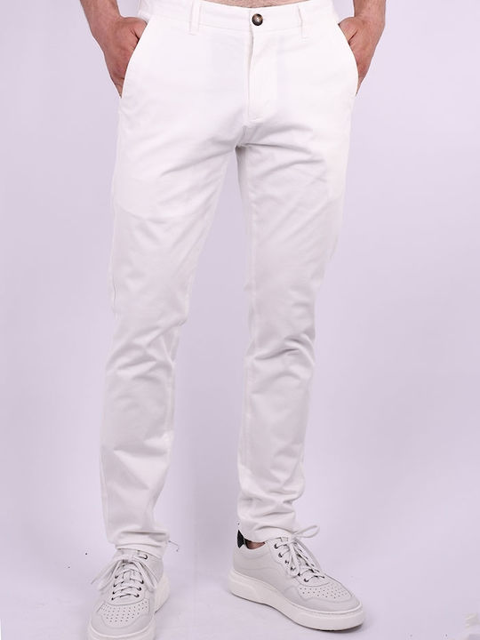 Trousers Chino in Slim Fit Off White