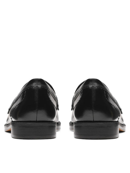 Leather Women's Loafers in Black Color
