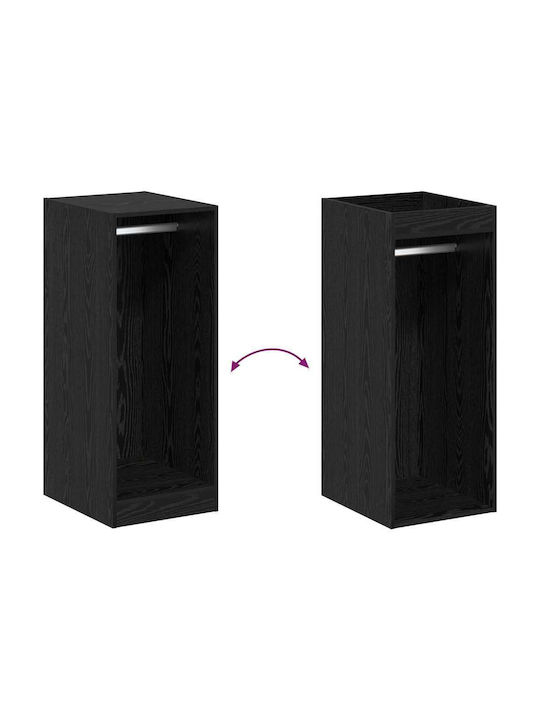 Wand Wohnzimmer Vitrine aus Spanplatte Schwarze Eiche 41x48x102cm