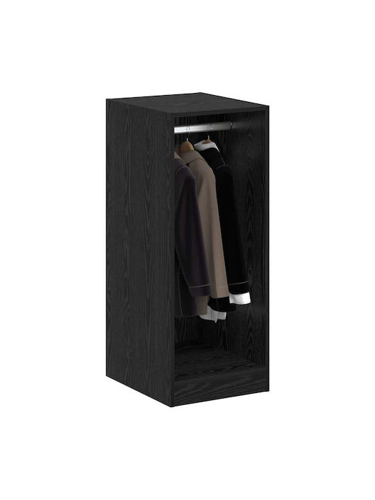 Wand Wohnzimmer Vitrine aus Spanplatte Schwarze Eiche 41x48x102cm