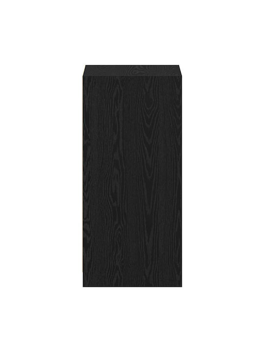 Wand Wohnzimmer Vitrine aus Spanplatte Schwarze Eiche 41x48x102cm