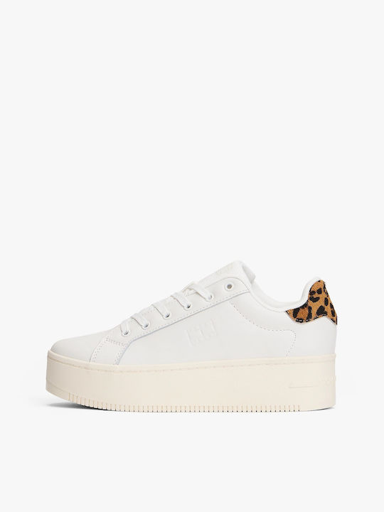 Флатформи Sneakers Εκρού Λεοπαρ