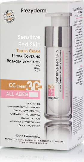Frezyderm Sensitive Red Skin CC Κρέμα Προσώπου Ημέρας με SPF30 κατά των Ατελειών & της Ερυθρότητας 30ml