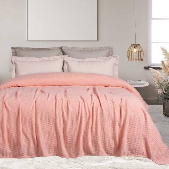 Das Home 0491 Piqué Bettdecke Übergröße 220x240cm Rosé