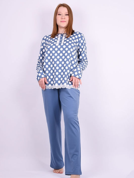 Tress Winter Damen Pyjama-Set Blue