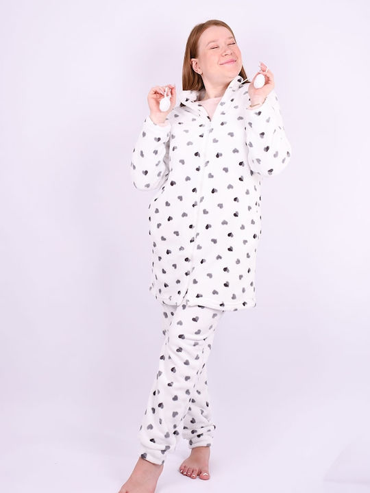 Tress Winter Damen Robe White