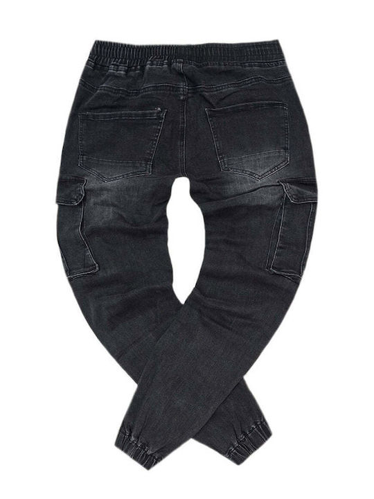 Men's Jeans Pants Cargo with Slim Fit Black