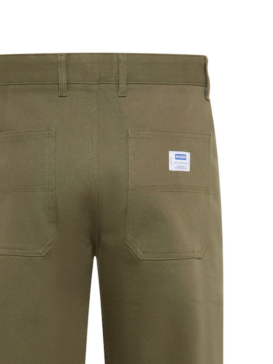 Zarik Ανδρικό Παντελόνι Τζιν Ελαστικό με Regular Straight Εφαρμογή Χακί
