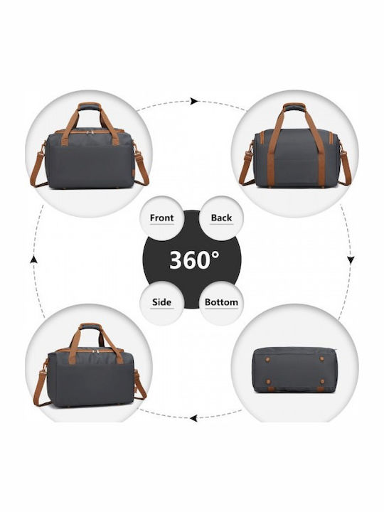 Miss Lulu Travel Suitcases Hard Grey And Brown with 4 Wheels Set of 2pcs