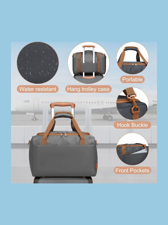 Miss Lulu Travel Suitcases Hard Grey And Brown with 4 Wheels Set of 2pcs