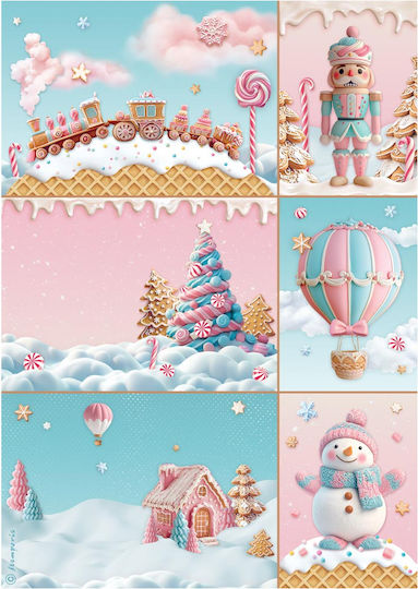 Σετ 6 Ριζόχαρτα Ντεκουπάζ Stamperia 21x29cm A4 Candy Christmas