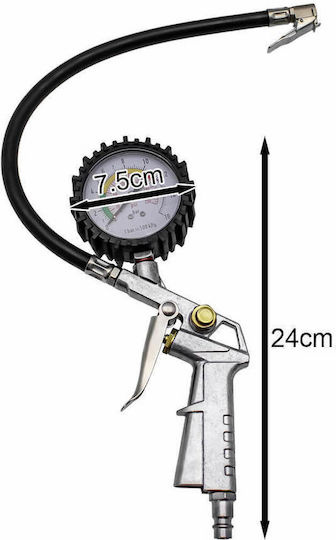 Air Pressure Gauge Tyre Inflator Pistol Maximum Pressure 16bar Oem