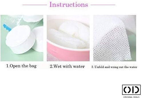Compressed Disposable Wet Wipes Hypoallergenic Biodegradable Facial Body Hygiene Babies Children Adults Dermatologically Tested Set 100 Pieces Original Deals