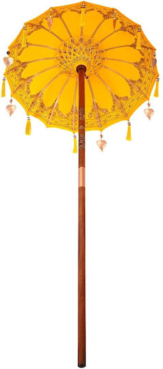 Circular Wooden Yellow Garden Parasol Φ2.6xY2.6m