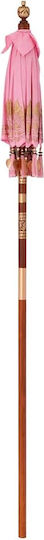 Round Wooden Pink Garden & Terrace Parasol Φ2.6xH2.6m