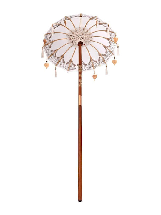 Umbrelă Rotundă Din Lemn Bej Φ2.6xÎ2.6m