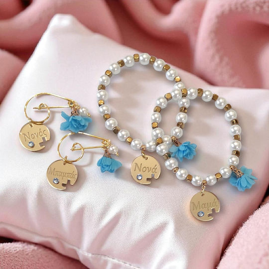 The Art of Beading Christening Charm Pin Metal Light Blue 1 Piece