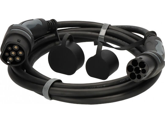Brennenstuhl E-mobility Three-phase Cable Type 2 to Type 2 32A 22kW 5 Meters Carrying Case Black