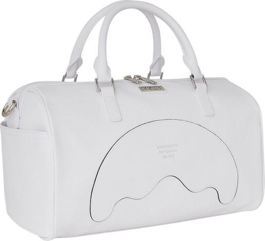 Sprayground Duffle Σακ Βουαγιάζ Λευκό από Δερματίνη Μ32xΠ15xΥ24εκ.