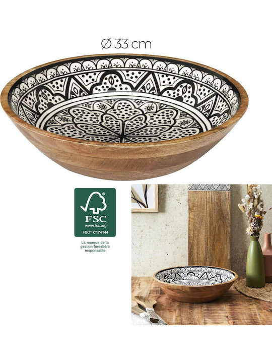 The Home Deco Factory Wooden Salad Bowl Black 33x33cm
