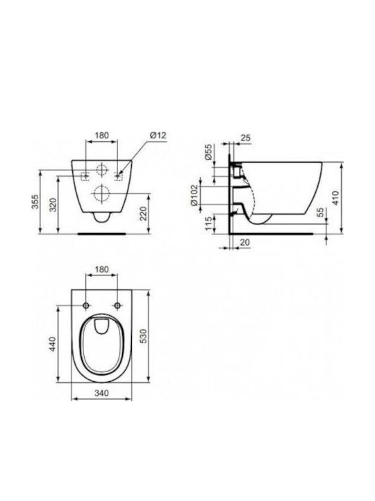 Ideal Standard I.life B Λεκάνη Κρεμαστή με Καζανάκι με Slim Κάλυμμα Duroplast 8014140521358 Ideal Standard I.life B Λεκάνη Κρεμαστή με Καζανάκι με Slim Κάλυμμα Duroplast 8014140521358