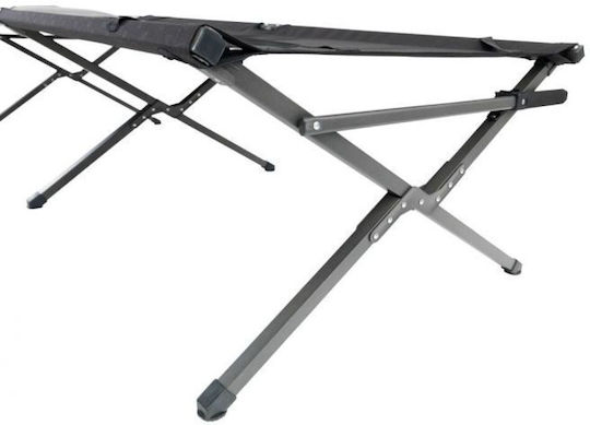 Folding Campaign Bed Single Black